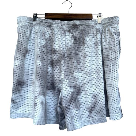 Nike Mens Mesh Basketball Shorts 2X Gray White Activewear Athletic Drawstring - Picture 2 of 10